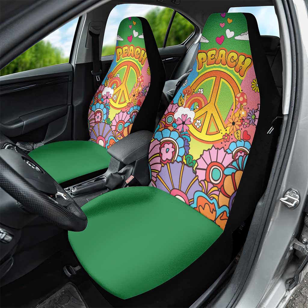 Hippie Peace Love Car Seat Cover Colorful Style - Wonder Print Shop