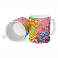 Hippie Peace Love Ceramic Mug Colorful Style - Wonder Print Shop