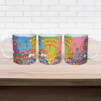 Hippie Peace Love Ceramic Mug Colorful Style - Wonder Print Shop