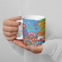 Hippie Peace Love Ceramic Mug Colorful Style - Wonder Print Shop