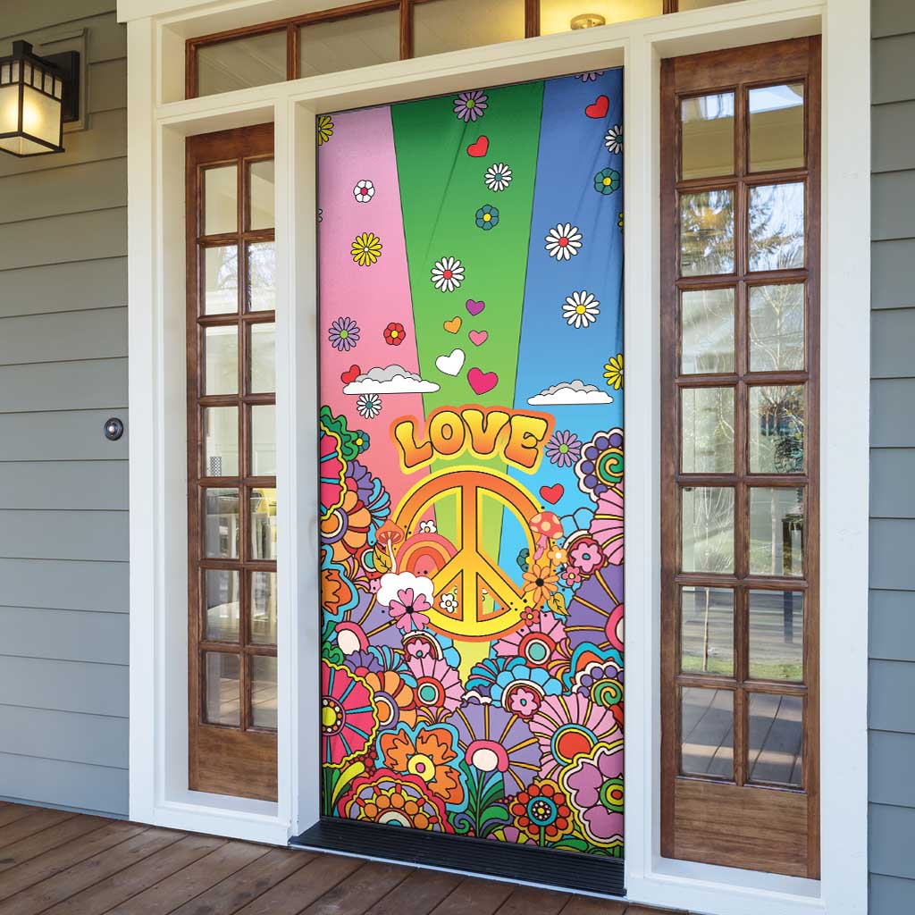 Hippie Peace Love Door Cover Colorful Style - Wonder Print Shop