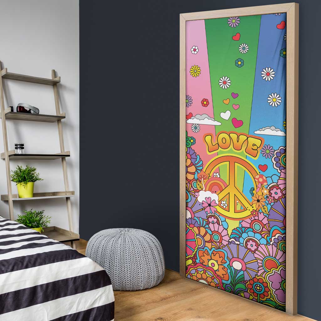 Hippie Peace Love Door Cover Colorful Style - Wonder Print Shop