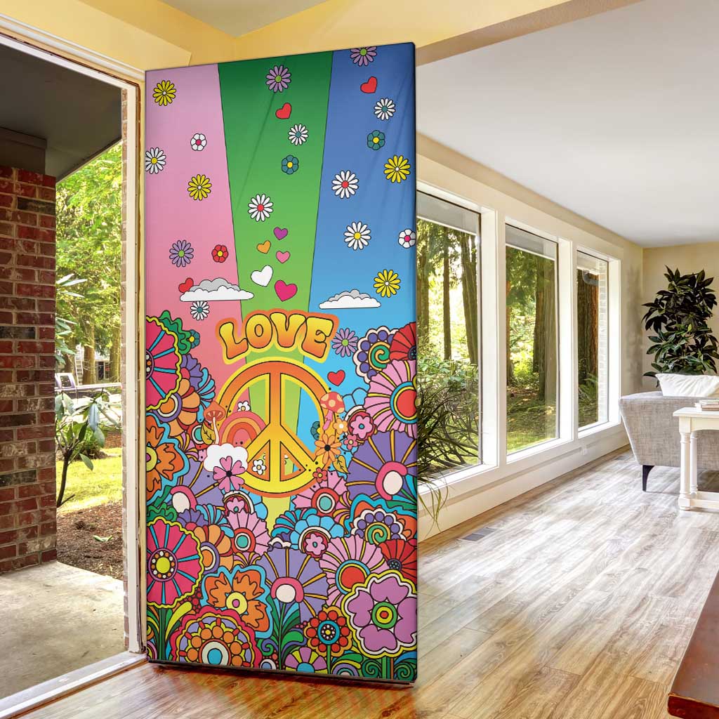 Hippie Peace Love Door Cover Colorful Style - Wonder Print Shop