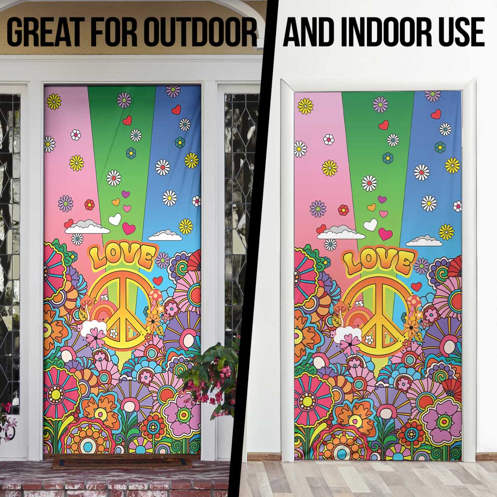 Hippie Peace Love Door Cover Colorful Style - Wonder Print Shop