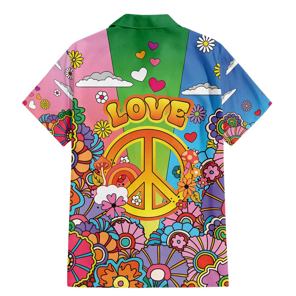 Hippie Peace Love Family Matching Mermaid Dress and Hawaiian Shirt Colorful Style - Wonder Print Shop