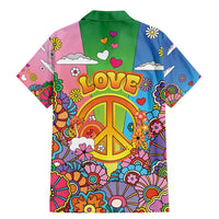 Hippie Peace Love Family Matching Mermaid Dress and Hawaiian Shirt Colorful Style - Wonder Print Shop