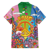 Hippie Peace Love Family Matching Off The Shoulder Long Sleeve Dress and Hawaiian Shirt Colorful Style - Wonder Print Shop