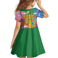 Hippie Peace Love Family Matching Off Shoulder Short Dress and Hawaiian Shirt Colorful Style - Wonder Print Shop