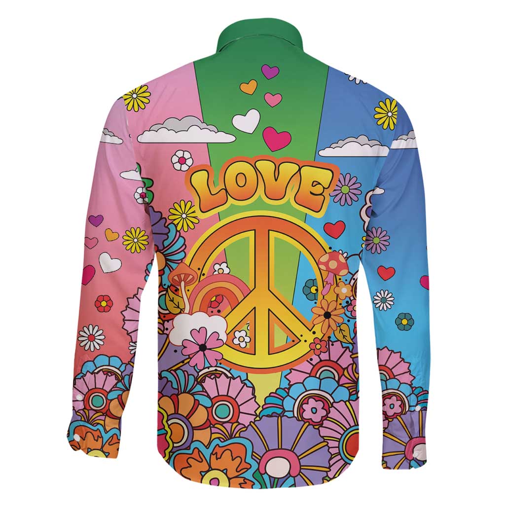 Hippie Peace Love Family Matching Puletasi and Hawaiian Shirt Colorful Style - Wonder Print Shop