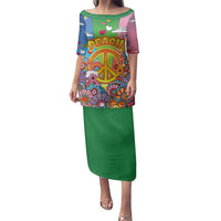 Hippie Peace Love Family Matching Puletasi and Hawaiian Shirt Colorful Style - Wonder Print Shop