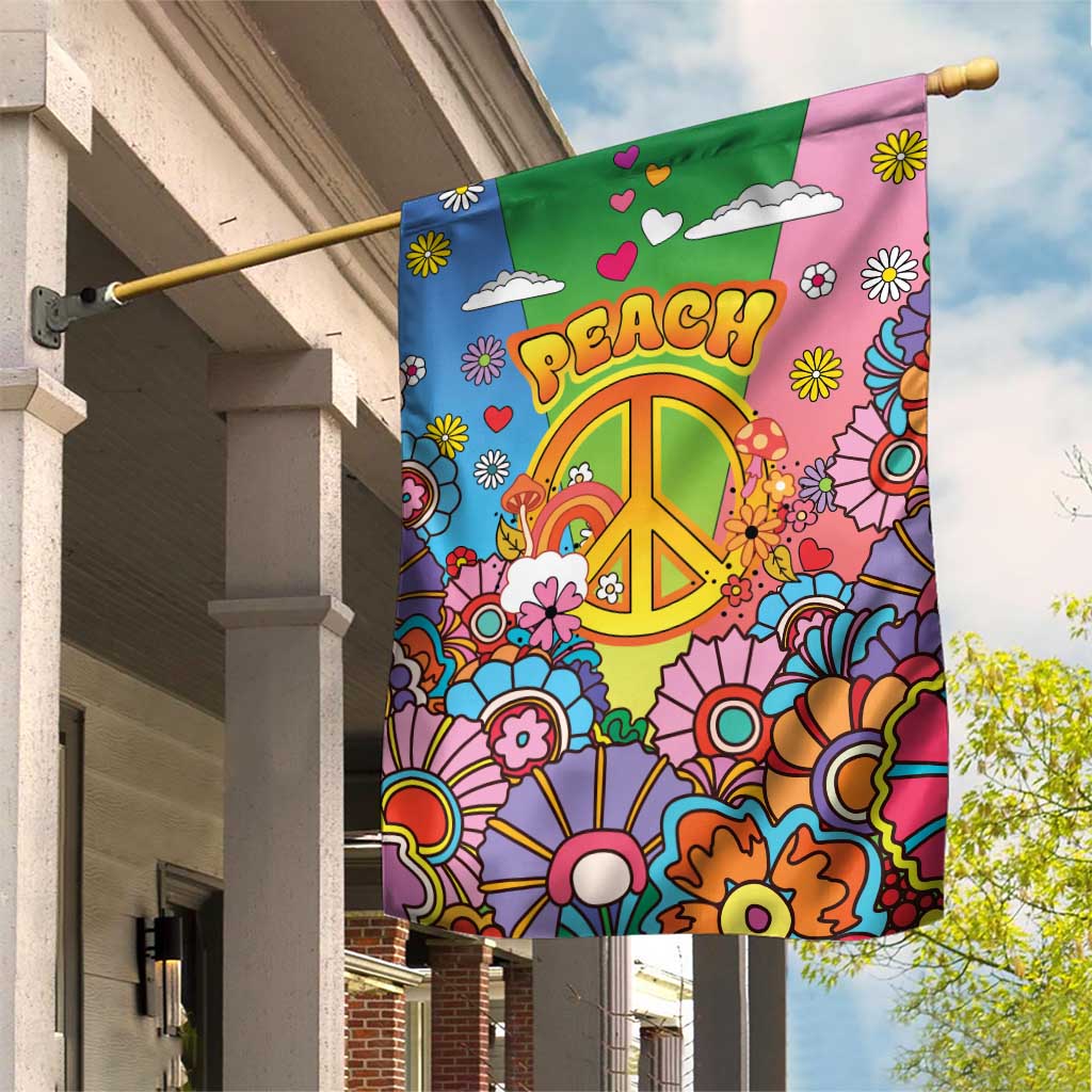 Hippie Peace Love Garden Flag Colorful Style - Wonder Print Shop