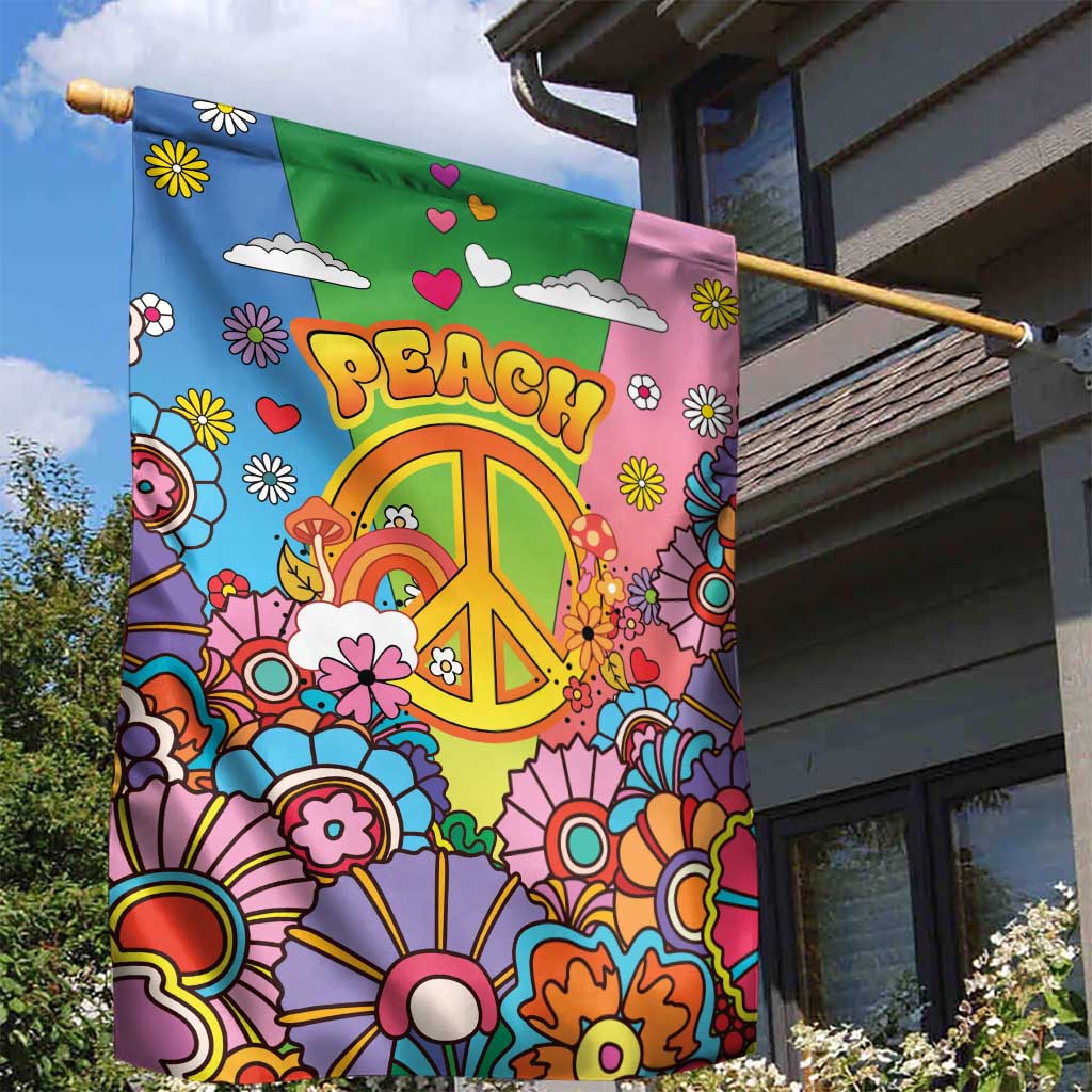 Hippie Peace Love Garden Flag Colorful Style - Wonder Print Shop