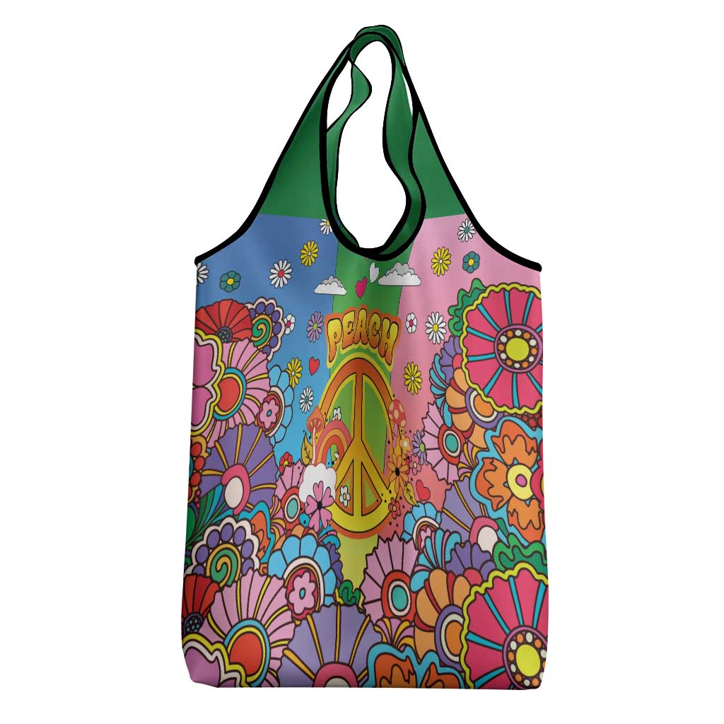 Hippie Peace Love Grocery Bag Colorful Style - Wonder Print Shop