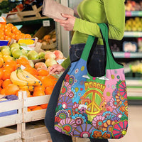 Hippie Peace Love Grocery Bag Colorful Style - Wonder Print Shop