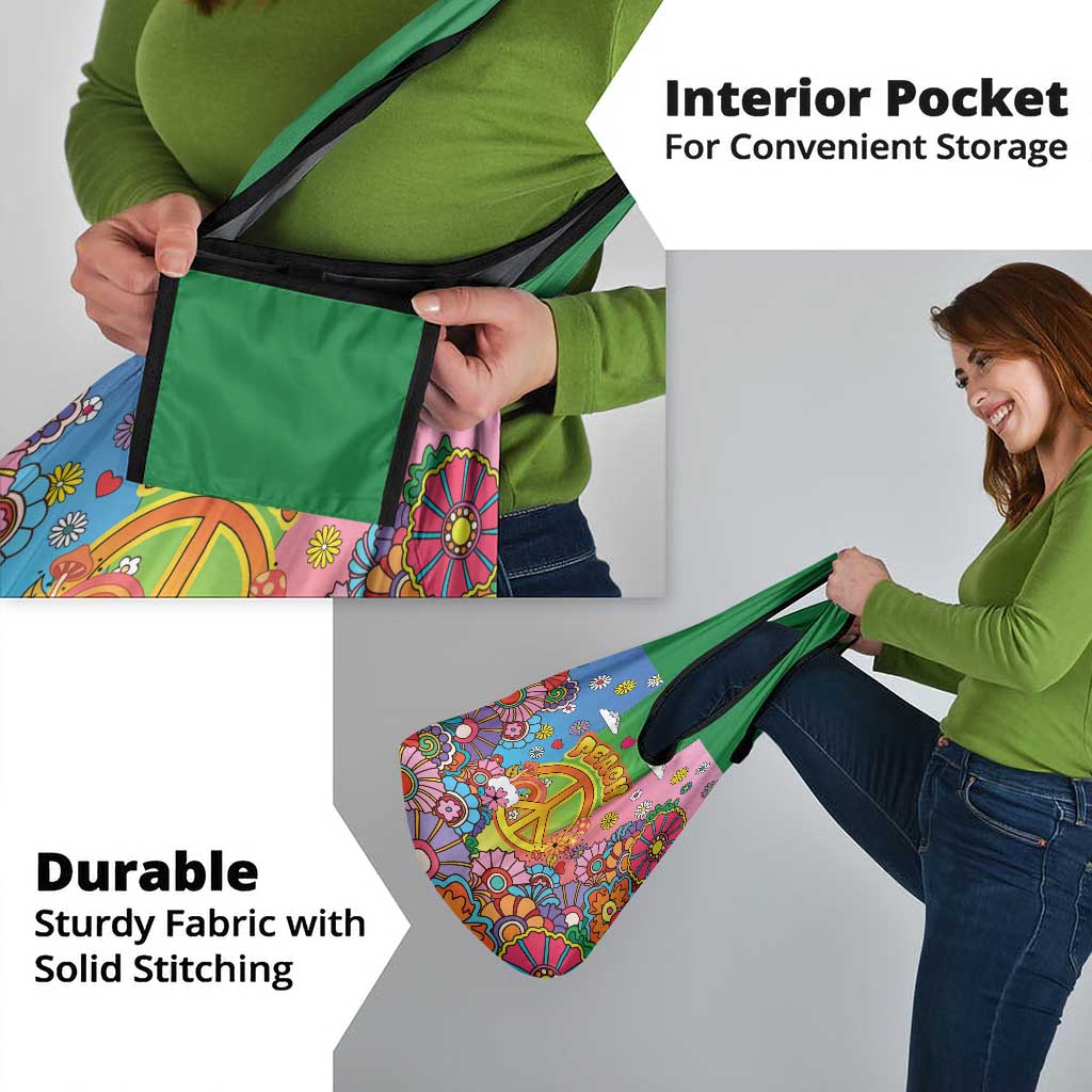 Hippie Peace Love Grocery Bag Colorful Style - Wonder Print Shop