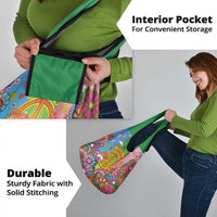 Hippie Peace Love Grocery Bag Colorful Style - Wonder Print Shop