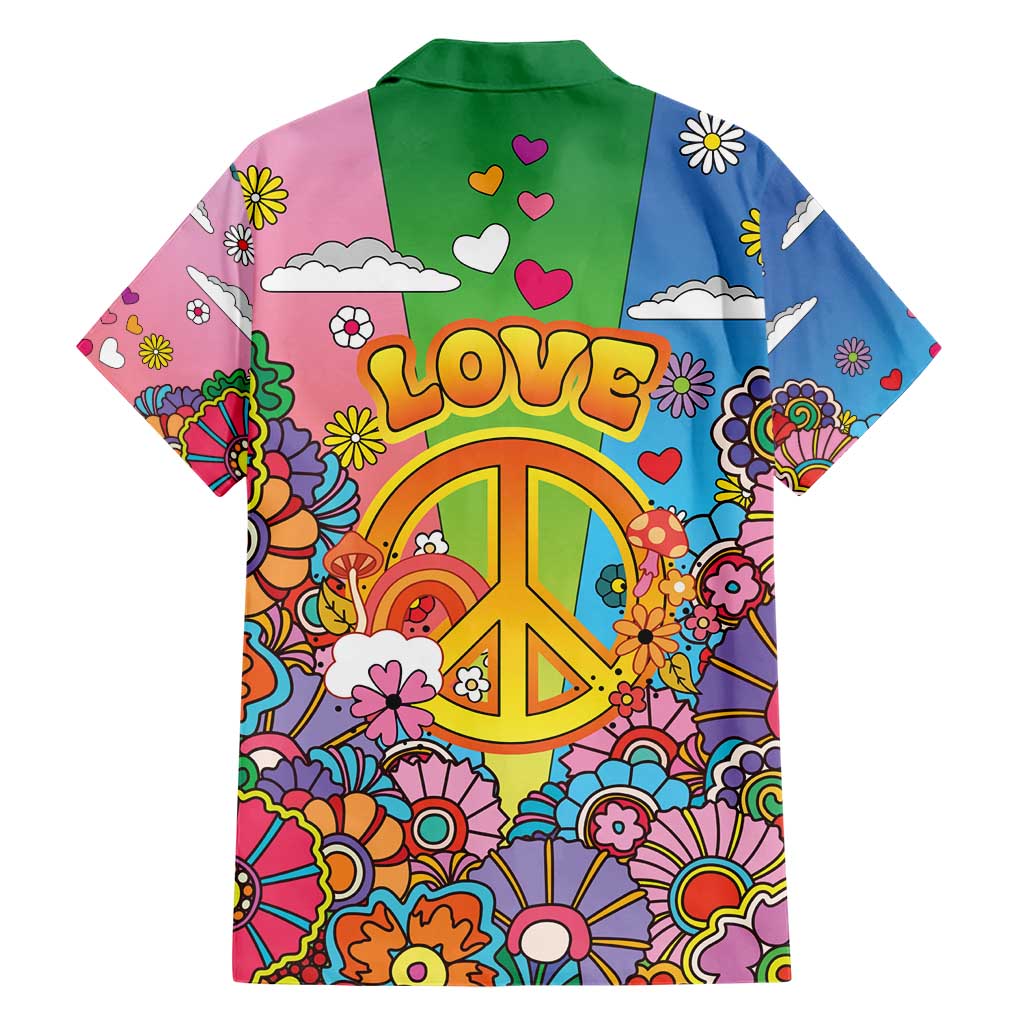 Hippie Peace Love Hawaiian Shirt Colorful Style - Wonder Print Shop