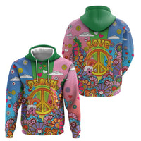 Hippie Peace Love Hoodie Colorful Style - Wonder Print Shop