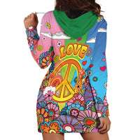 Hippie Peace Love Hoodie Dress Colorful Style - Wonder Print Shop