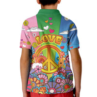 Hippie Peace Love Kid Polo Shirt Colorful Style - Wonder Print Shop