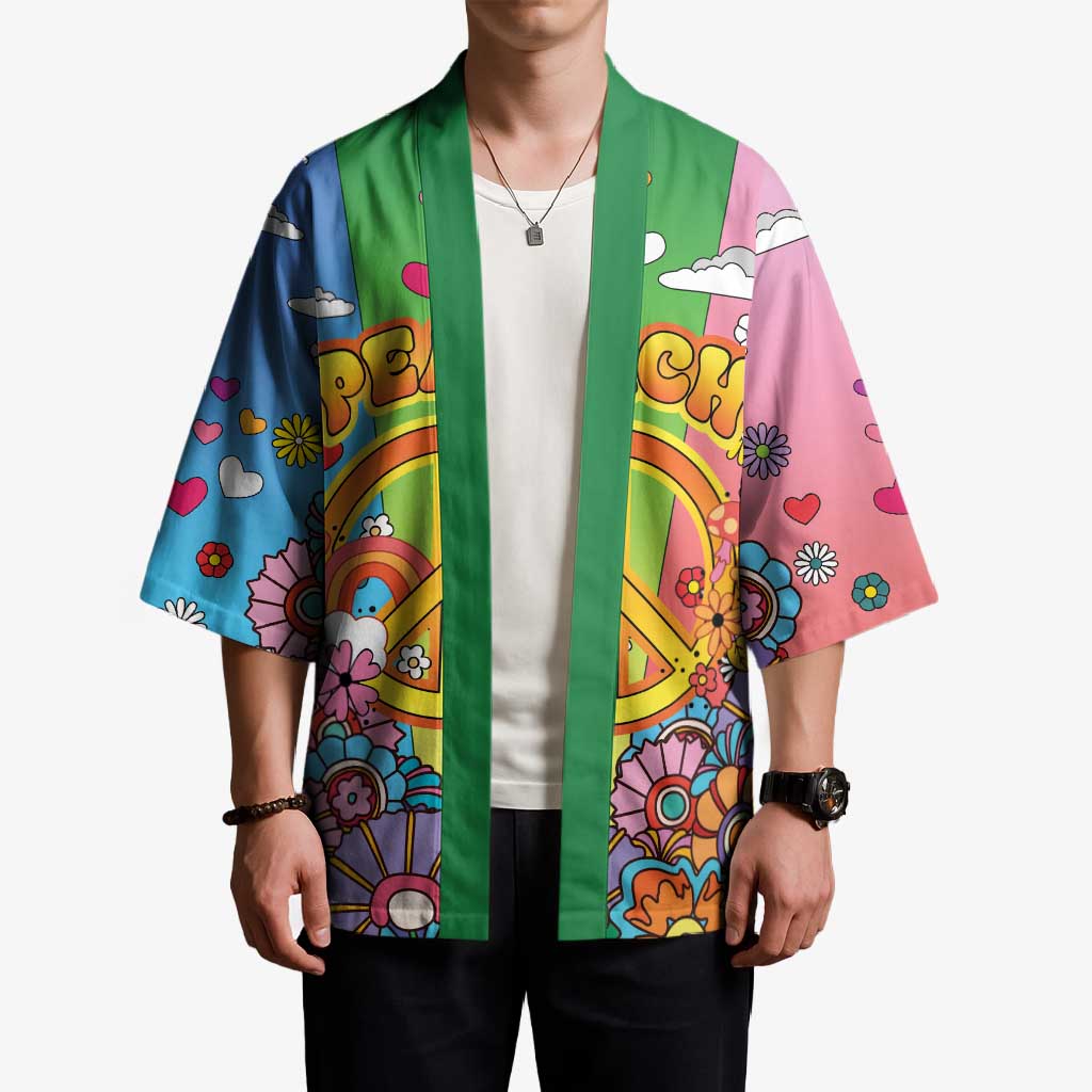 Hippie Peace Love Kimono Colorful Style - Wonder Print Shop
