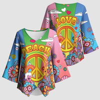 Hippie Peace Love Kimono Sleeve Blouse Colorful Style - Wonder Print Shop