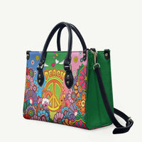 Hippie Peace Love Leather Bag Colorful Style - Wonder Print Shop