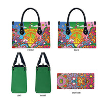 Hippie Peace Love Leather Bag Colorful Style - Wonder Print Shop