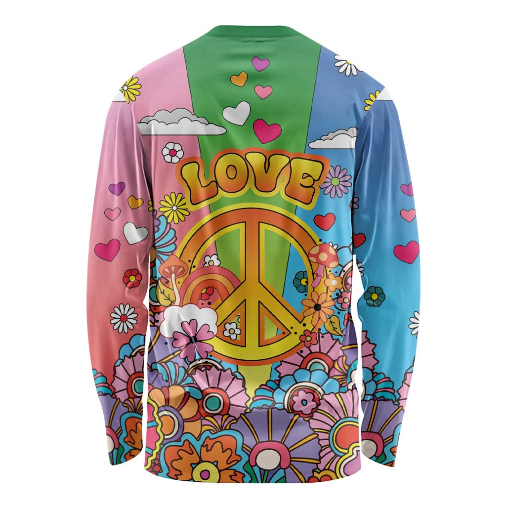 Hippie Peace Love Long Sleeve Shirt Colorful Style - Wonder Print Shop