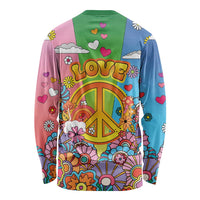 Hippie Peace Love Long Sleeve Shirt Colorful Style - Wonder Print Shop
