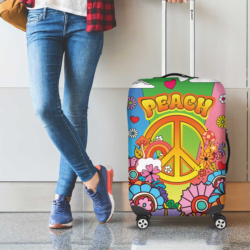 Hippie Peace Love Luggage Cover Colorful Style - Wonder Print Shop