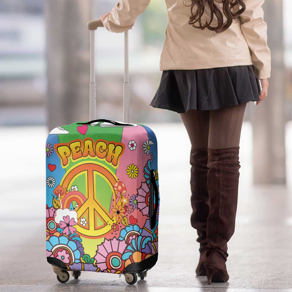 Hippie Peace Love Luggage Cover Colorful Style - Wonder Print Shop