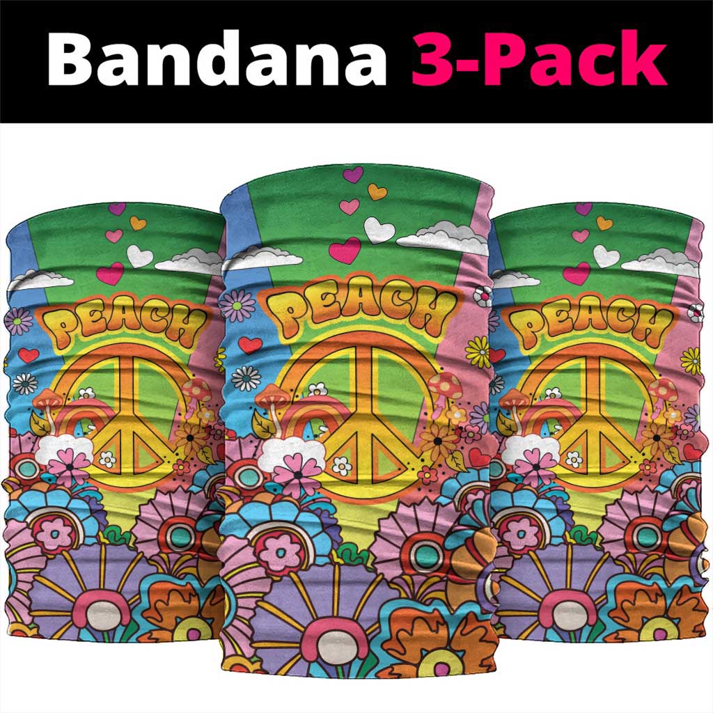 Hippie Peace Love Neck Gaiter Colorful Style - Wonder Print Shop