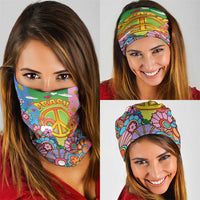 Hippie Peace Love Neck Gaiter Colorful Style - Wonder Print Shop