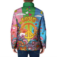 Hippie Peace Love Padded Jacket Colorful Style - Wonder Print Shop
