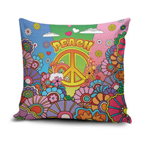 Hippie Peace Love Pillow Cover Colorful Style - Wonder Print Shop
