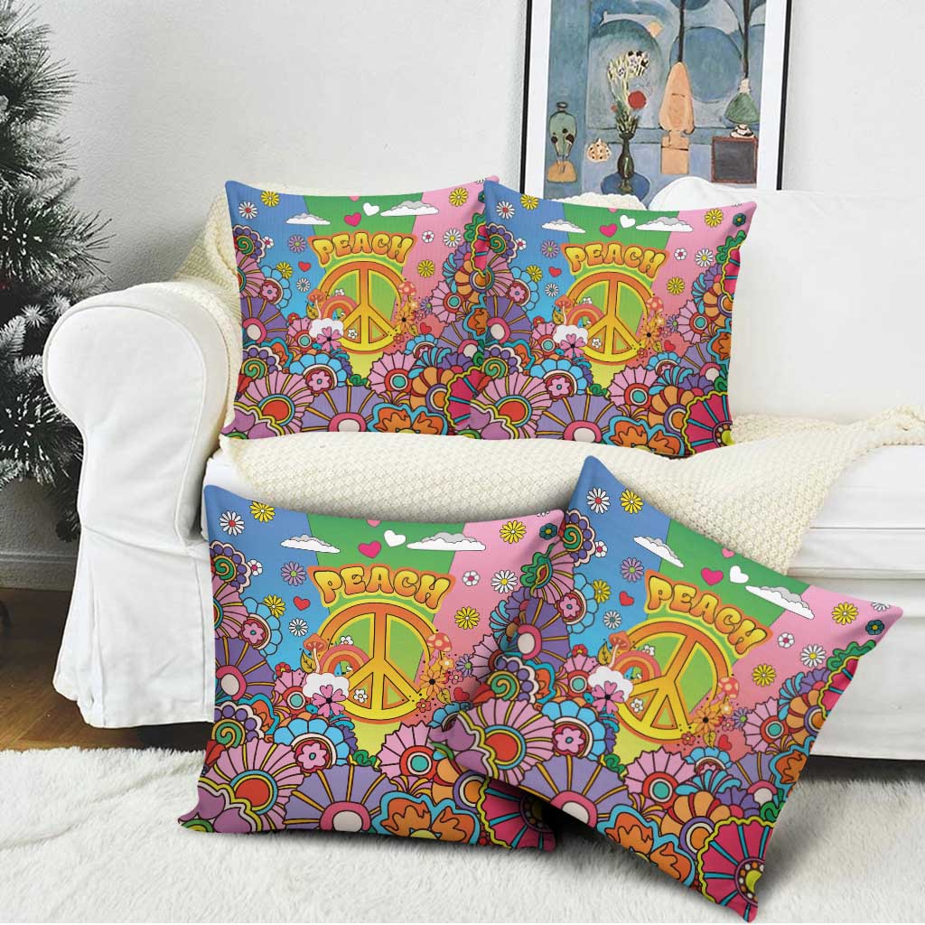 Hippie Peace Love Pillow Cover Colorful Style - Wonder Print Shop