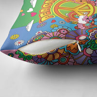 Hippie Peace Love Pillow Cover Colorful Style - Wonder Print Shop