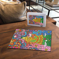Hippie Peace Love Puzzle Colorful Style - Wonder Print Shop