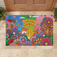 Hippie Peace Love Rubber Doormat Colorful Style - Wonder Print Shop