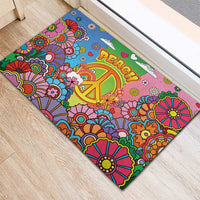 Hippie Peace Love Rubber Doormat Colorful Style - Wonder Print Shop