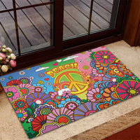 Hippie Peace Love Rubber Doormat Colorful Style - Wonder Print Shop