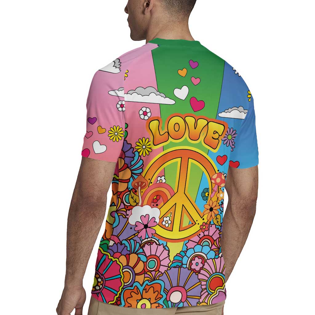 Hippie Peace Love Rugby Jersey Colorful Style - Wonder Print Shop