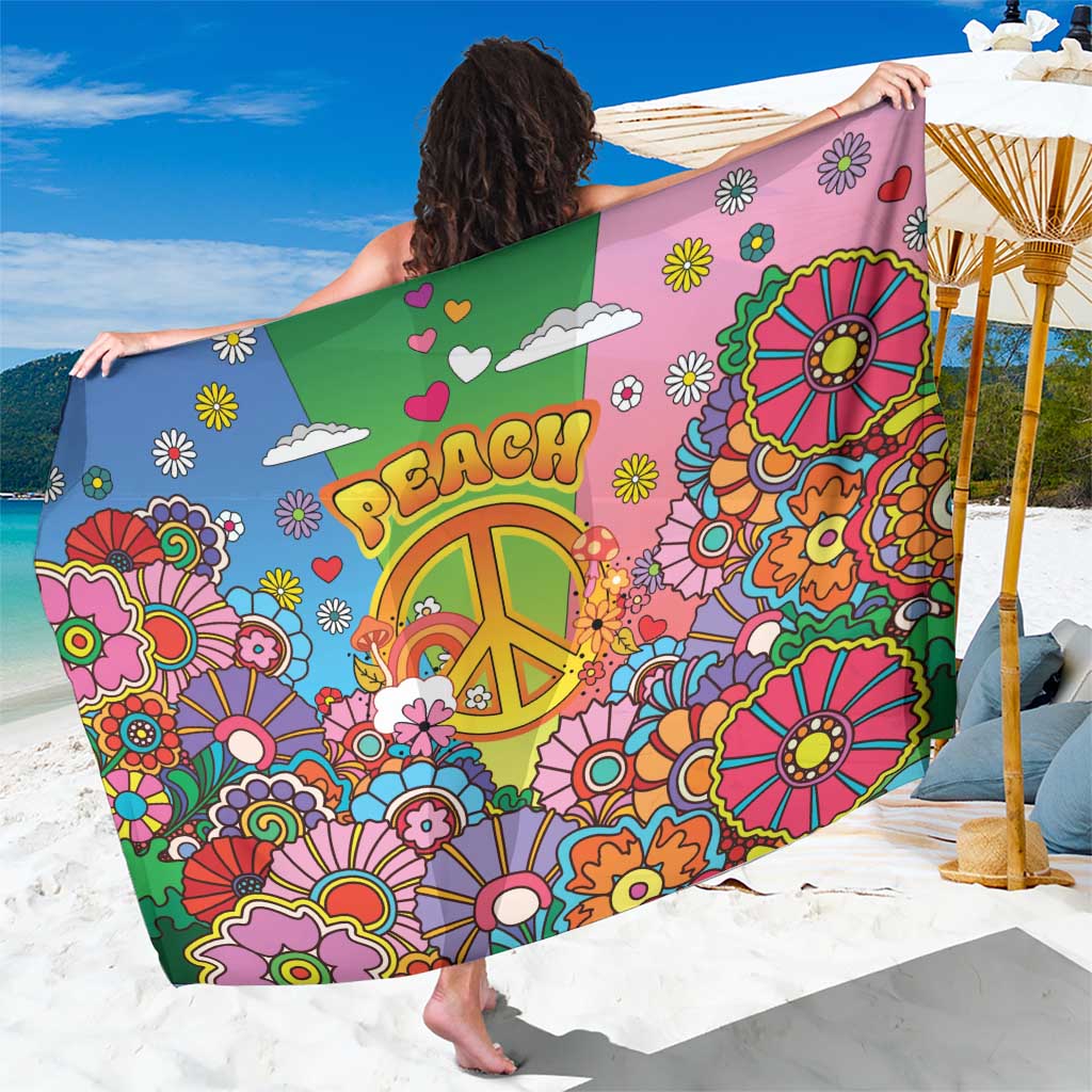 Hippie Peace Love Sarong Colorful Style - Wonder Print Shop