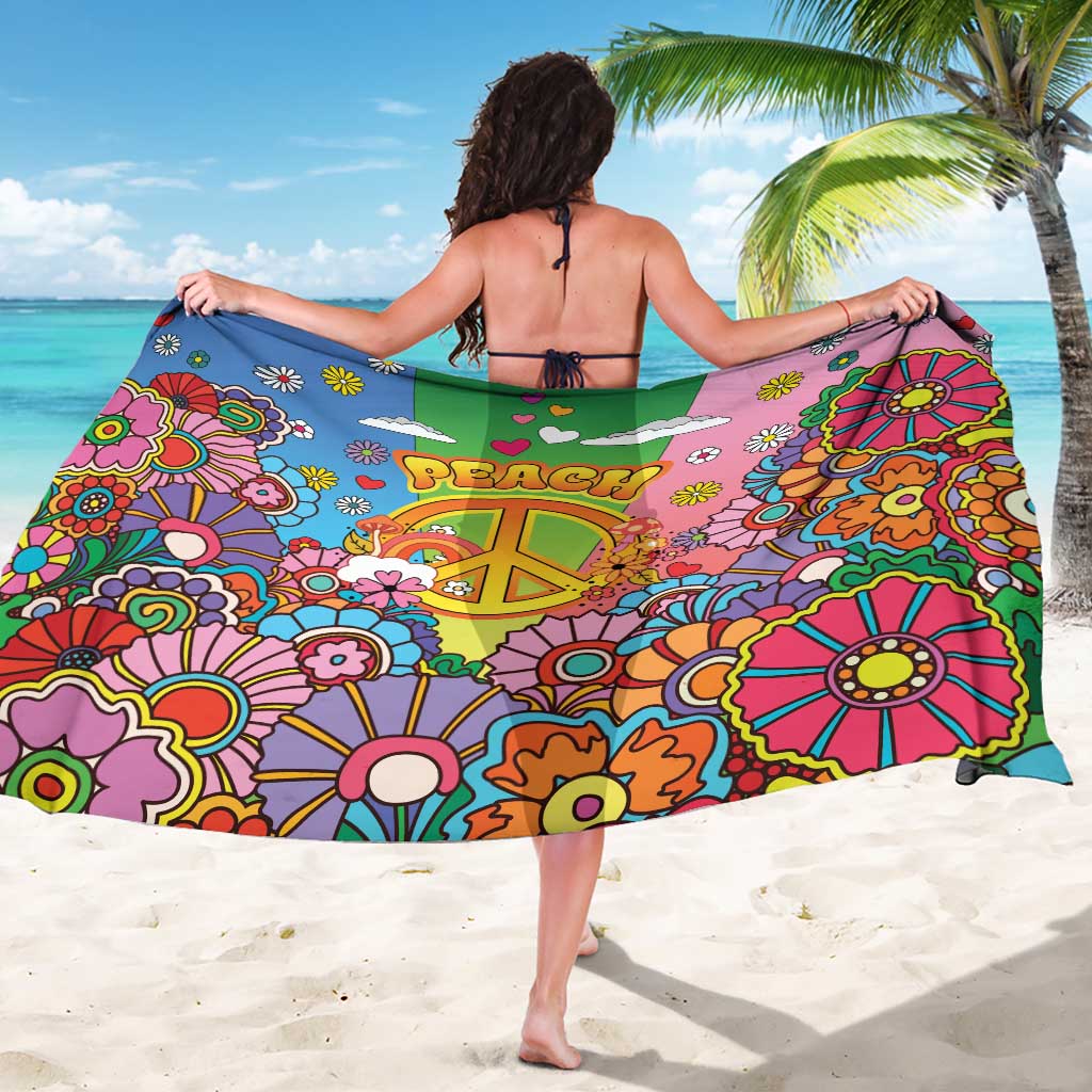 Hippie Peace Love Sarong Colorful Style - Wonder Print Shop