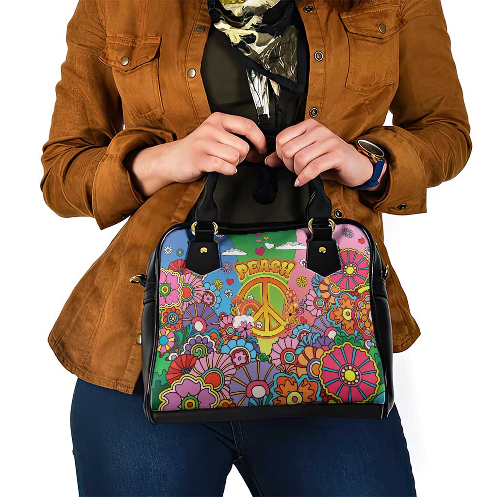 Hippie Peace Love Shoulder Handbag Colorful Style - Wonder Print Shop