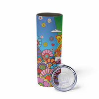 Hippie Peace Love Skinny Tumbler Colorful Style - Wonder Print Shop