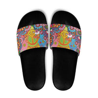 Hippie Peace Love Slide Sandals Colorful Style - Wonder Print Shop
