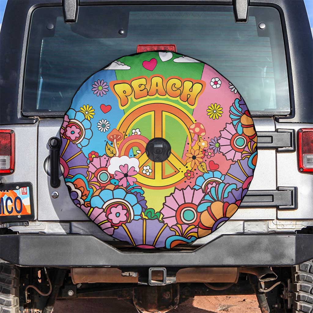 Hippie Peace Love Spare Tire Cover Colorful Style - Wonder Print Shop