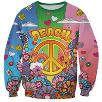 Hippie Peace Love Sweatshirt Colorful Style - Wonder Print Shop